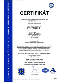 Certifikovaný uživatel systému řízení jakosti podle ČSN EN ISO 9001:2001